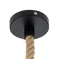GloboStar® DOGMA 01609 Boho Κρεμαστό Φωτιστικό Καμπάνα Μονόφωτο 1 x E27 IP20 Μπεζ Σχοινί - Μ38 x Π38 x Y28cm