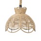 GloboStar® VENIER 01610 Boho Κρεμαστό Φωτιστικό Πλέγμα Μονόφωτο 1 x E27 IP20 Μπεζ Σχοινί - Μ35 x Π35 x Y26cm