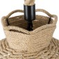 GloboStar® VENIER 01610 Boho Κρεμαστό Φωτιστικό Πλέγμα Μονόφωτο 1 x E27 IP20 Μπεζ Σχοινί - Μ35 x Π35 x Y26cm