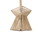 GloboStar® ROUGE 01611 Boho Κρεμαστό Φωτιστικό Πλέγμα Μονόφωτο 1 x E27 IP20 Μπεζ Σχοινί - Μ21 x Π21 x Y27cm
