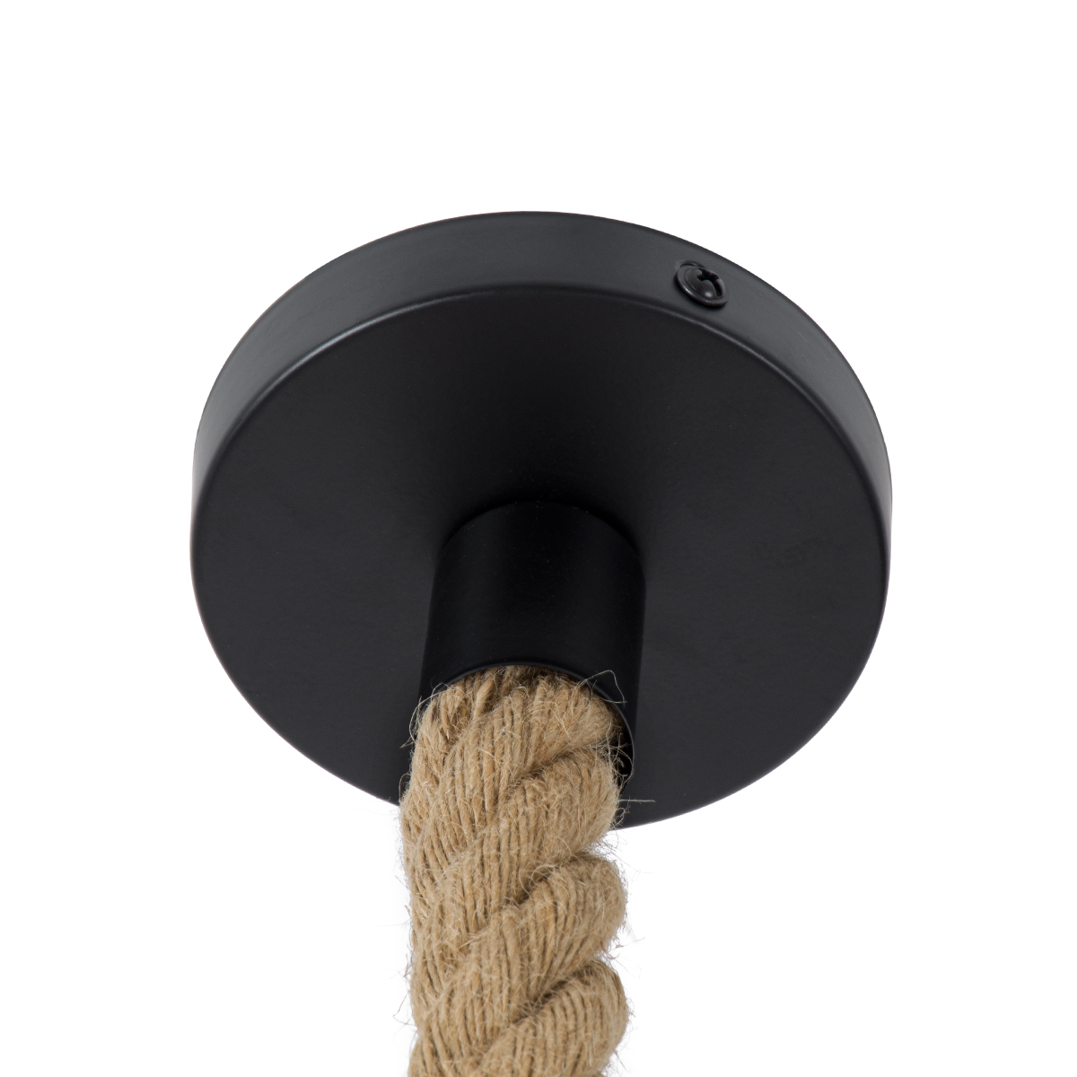 GloboStar® ROUGE 01611 Boho Κρεμαστό Φωτιστικό Πλέγμα Μονόφωτο 1 x E27 IP20 Μπεζ Σχοινί - Μ21 x Π21 x Y27cm