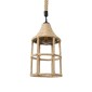 GloboStar® YUBA 01612 Boho Κρεμαστό Φωτιστικό Πλέγμα Μονόφωτο 1 x E27 IP20 Μπεζ Σχοινί - Μ22 x Π22 x Y40cm