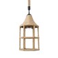 GloboStar® YUBA 01612 Boho Κρεμαστό Φωτιστικό Πλέγμα Μονόφωτο 1 x E27 IP20 Μπεζ Σχοινί - Μ22 x Π22 x Y40cm