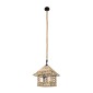 GloboStar® SPIKY 01613 Boho Κρεμαστό Φωτιστικό Φιγούρα Μονόφωτο 1 x E27 IP20 Μπεζ Σχοινί - Μ43 x Π43 x Y28cm