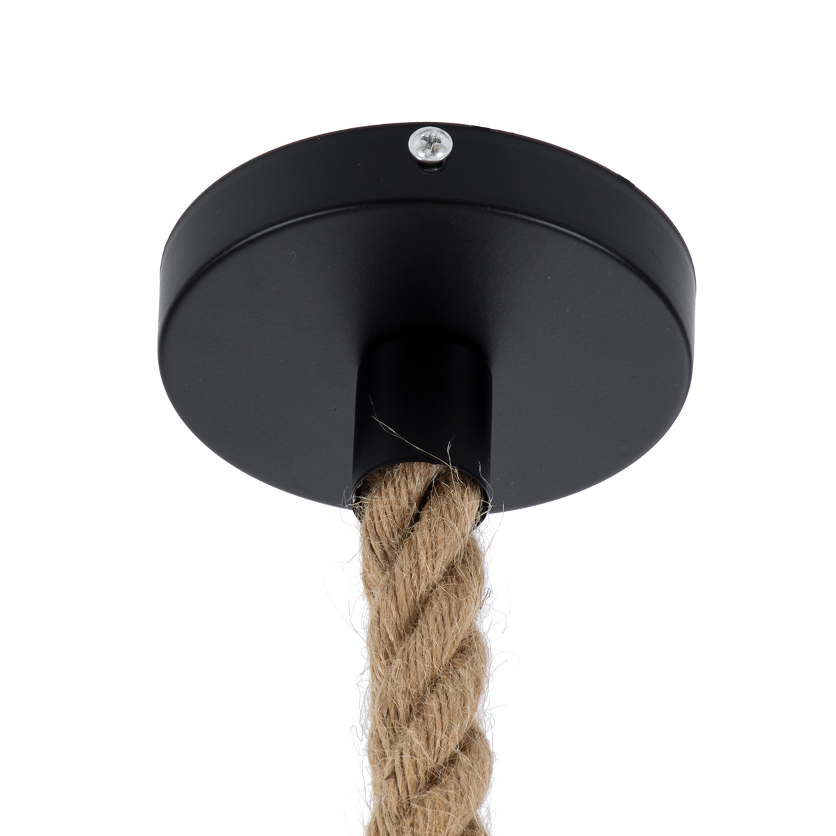 GloboStar® TESSUTI 01614 Boho Κρεμαστό Φωτιστικό Πλέγμα Μονόφωτο 1 x E27 IP20 Μπεζ Σχοινί - Μ39 x Π39 x Y31cm