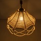 GloboStar® TESSUTI 01614 Boho Κρεμαστό Φωτιστικό Πλέγμα Μονόφωτο 1 x E27 IP20 Μπεζ Σχοινί - Μ39 x Π39 x Y31cm