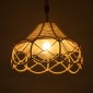 GloboStar® TESSUTI 01614 Boho Κρεμαστό Φωτιστικό Πλέγμα Μονόφωτο 1 x E27 IP20 Μπεζ Σχοινί - Μ39 x Π39 x Y31cm
