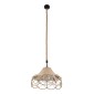 GloboStar® TESSUTI 01614 Boho Κρεμαστό Φωτιστικό Πλέγμα Μονόφωτο 1 x E27 IP20 Μπεζ Σχοινί - Μ39 x Π39 x Y31cm