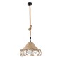 GloboStar® TESSUTI 01614 Boho Κρεμαστό Φωτιστικό Πλέγμα Μονόφωτο 1 x E27 IP20 Μπεζ Σχοινί - Μ39 x Π39 x Y31cm