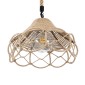 GloboStar® TESSUTI 01614 Boho Κρεμαστό Φωτιστικό Πλέγμα Μονόφωτο 1 x E27 IP20 Μπεζ Σχοινί - Μ39 x Π39 x Y31cm