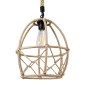 GloboStar® TELAN 01615 Vintage Κρεμαστό Φωτιστικό Πλέγμα Μονόφωτο 1 x E27 IP20 Μπεζ Σχοινί - Μ30 x Π30 x Υ38cm