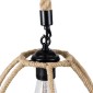 GloboStar® TELAN 01615 Vintage Κρεμαστό Φωτιστικό Πλέγμα Μονόφωτο 1 x E27 IP20 Μπεζ Σχοινί - Μ30 x Π30 x Υ38cm