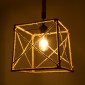 GloboStar® POLISHED 01616 Vintage Κρεμαστό Φωτιστικό Πλέγμα Μονόφωτο 1 x E27 IP20 Μαύρο Μέταλλο με Μπεζ Σχοινί - Μ30 x Π28 x Υ30cm