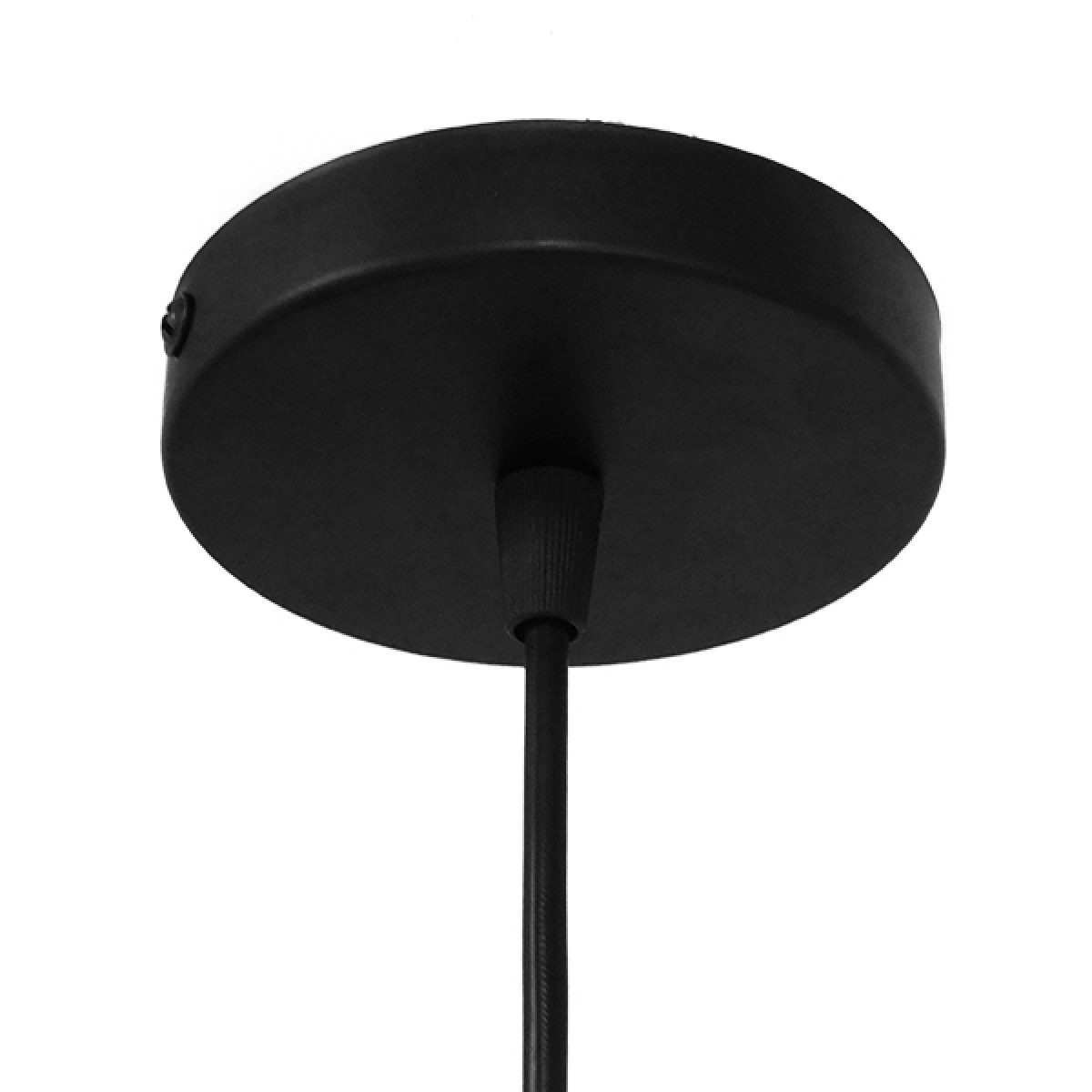 GloboStar® KAIRI 01618 Μοντέρνο Κρεμαστό Φωτιστικό Πλέγμα Μονόφωτο 1 x E27 IP20 Μαύρο Μέταλλο με Λευκό Ύφασμα - Μ38 x Π38 x Υ39cm