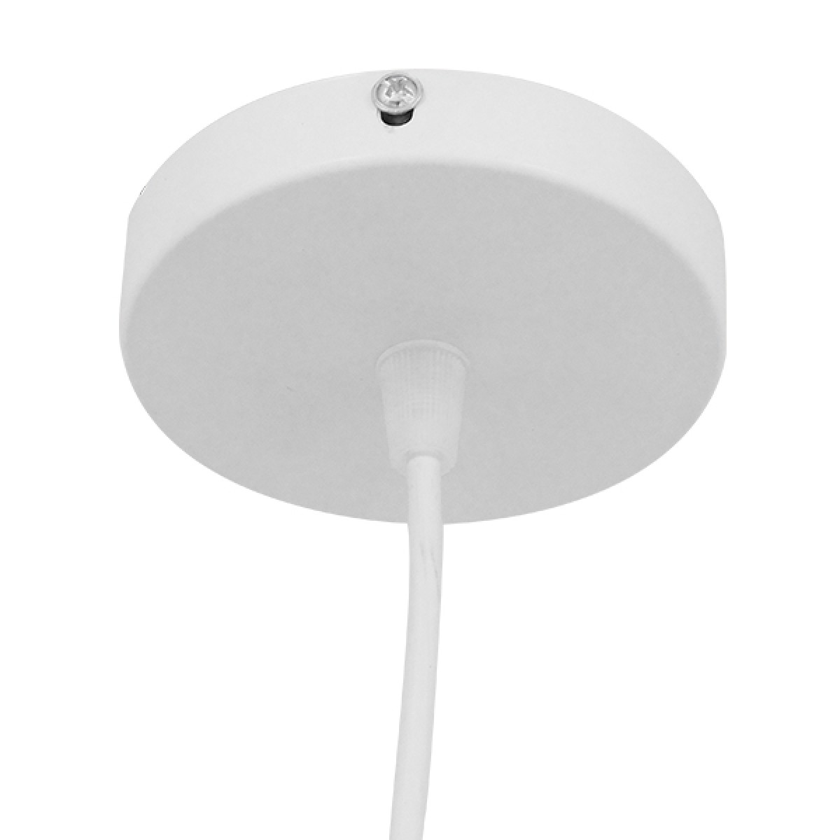 GloboStar® KAIRI 01619 Μοντέρνο Κρεμαστό Φωτιστικό Πλέγμα Μονόφωτο 1 x E27 IP20 Λευκό Μέταλλο με Λευκό Ύφασμα - Μ38 x Π38 x Υ39cm