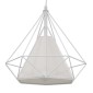 GloboStar® KAIRI 01619 Μοντέρνο Κρεμαστό Φωτιστικό Πλέγμα Μονόφωτο 1 x E27 IP20 Λευκό Μέταλλο με Λευκό Ύφασμα - Μ38 x Π38 x Υ39cm