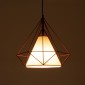 GloboStar® KAIRI 01620 Μοντέρνο Κρεμαστό Φωτιστικό Πλέγμα Μονόφωτο 1 x E27 IP20 Κόκκινο Μέταλλο με Λευκό Ύφασμα - Μ38 x Π38 x Y38cm