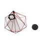 GloboStar® KAIRI 01620 Μοντέρνο Κρεμαστό Φωτιστικό Πλέγμα Μονόφωτο 1 x E27 IP20 Κόκκινο Μέταλλο με Λευκό Ύφασμα - Μ38 x Π38 x Y38cm