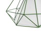 GloboStar® KAIRI 01622 Μοντέρνο Κρεμαστό Φωτιστικό Πλέγμα Μονόφωτο 1 x E27 IP20 Πράσινο Μέταλλο με Λευκό Ύφασμα - Μ38 x Π38 x Y38cm