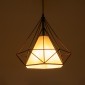 GloboStar® KAIRI 01623 Μοντέρνο Κρεμαστό Φωτιστικό Πλέγμα Μονόφωτο 1 x E27 IP20 Χάλκινο Μέταλλο με Λευκό Ύφασμα - Μ38 x Π38 x Y38cm