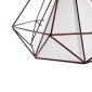 GloboStar® KAIRI 01623 Μοντέρνο Κρεμαστό Φωτιστικό Πλέγμα Μονόφωτο 1 x E27 IP20 Χάλκινο Μέταλλο με Λευκό Ύφασμα - Μ38 x Π38 x Y38cm