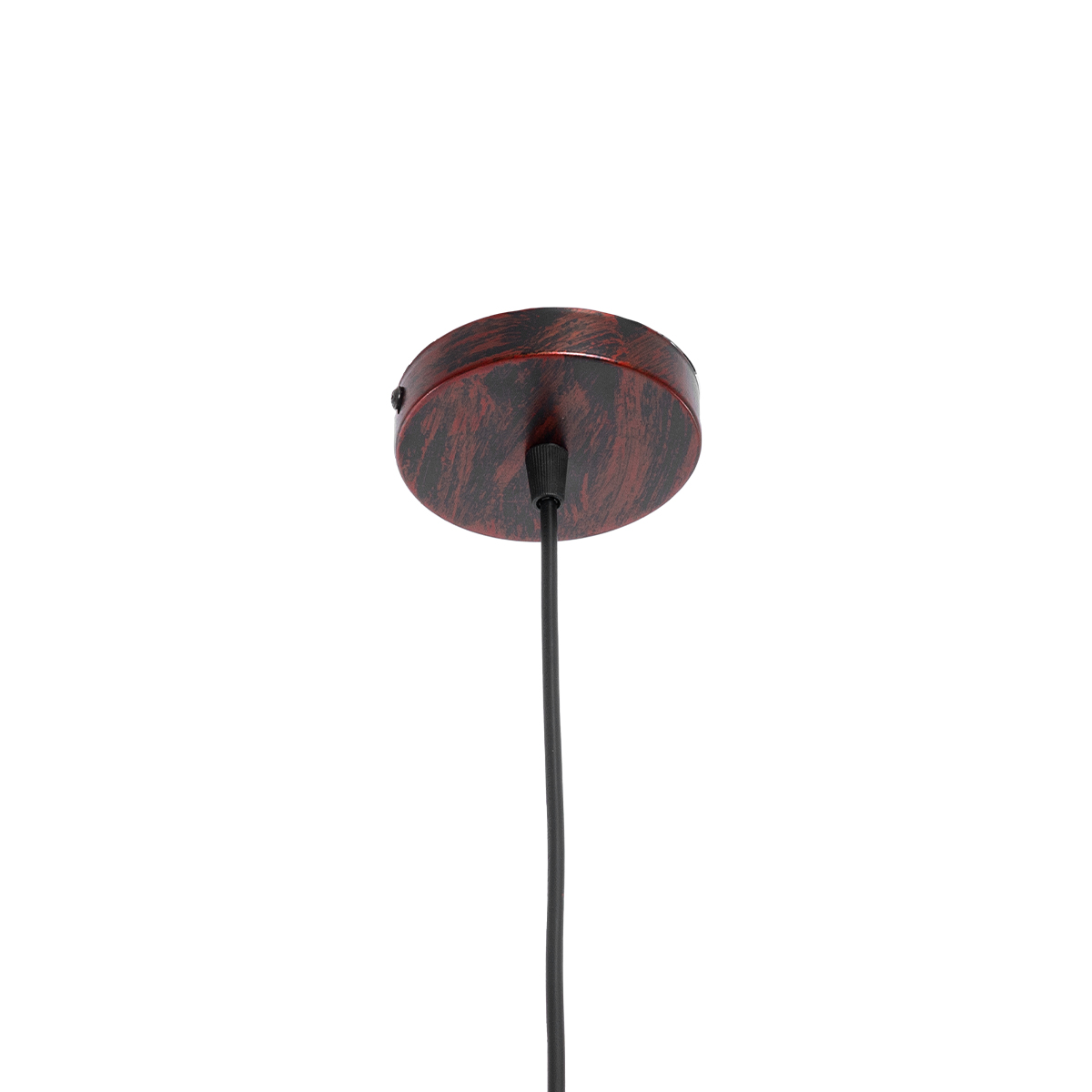 GloboStar® KAIRI 01623 Μοντέρνο Κρεμαστό Φωτιστικό Πλέγμα Μονόφωτο 1 x E27 IP20 Χάλκινο Μέταλλο με Λευκό Ύφασμα - Μ38 x Π38 x Y38cm