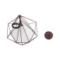 GloboStar® KAIRI 01623 Μοντέρνο Κρεμαστό Φωτιστικό Πλέγμα Μονόφωτο 1 x E27 IP20 Χάλκινο Μέταλλο με Λευκό Ύφασμα - Μ38 x Π38 x Y38cm