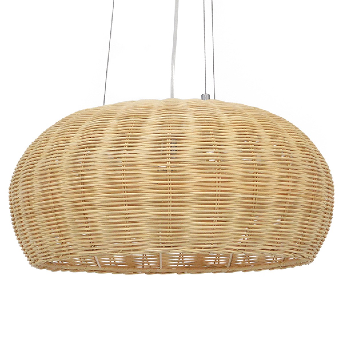 GloboStar® DE LA MER 01624 Boho Κρεμαστό Φωτιστικό Καμπάνα Τρίφωτο 3 x E27 IP20 Καφέ Ξύλο - Μ45 x Π45 x Υ24cm