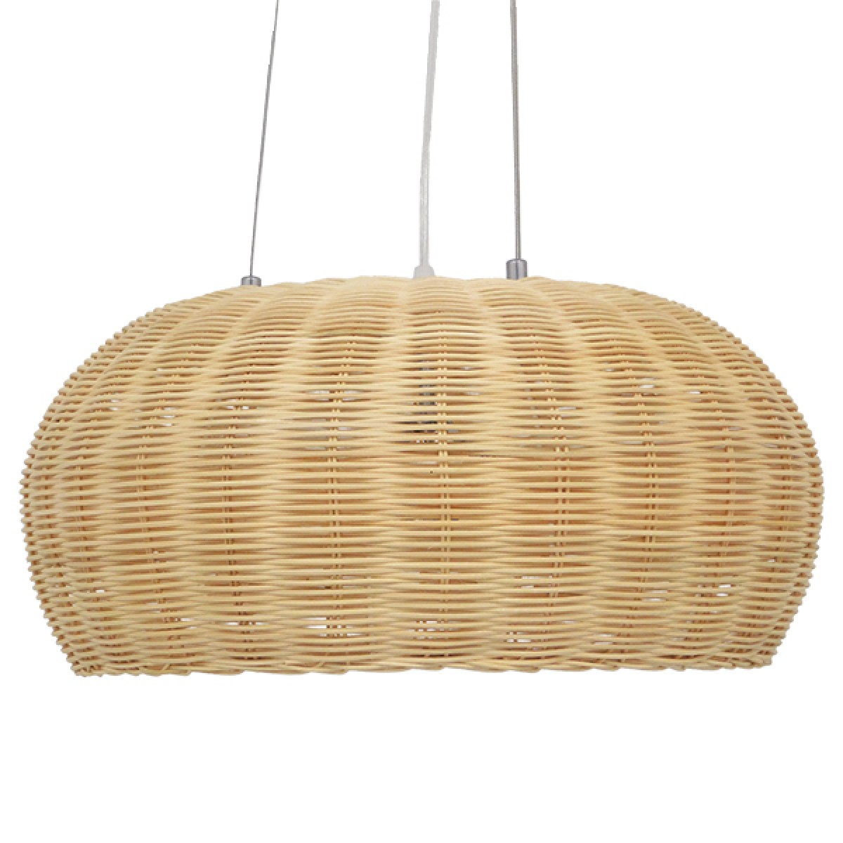 GloboStar® DE LA MER 01624 Boho Κρεμαστό Φωτιστικό Καμπάνα Τρίφωτο 3 x E27 IP20 Καφέ Ξύλο - Μ45 x Π45 x Υ24cm