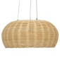 GloboStar® DE LA MER 01624 Boho Κρεμαστό Φωτιστικό Καμπάνα Τρίφωτο 3 x E27 IP20 Καφέ Ξύλο - Μ45 x Π45 x Υ24cm