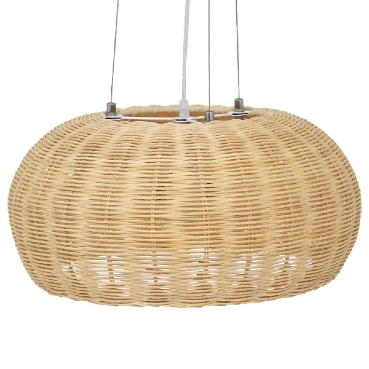 GloboStar® DE LA MER 01624 Boho Κρεμαστό Φωτιστικό Καμπάνα Τρίφωτο 3 x E27 IP20 Καφέ Ξύλο - Μ45 x Π45 x Υ24cm