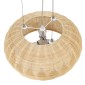 GloboStar® DE LA MER 01624 Boho Κρεμαστό Φωτιστικό Καμπάνα Τρίφωτο 3 x E27 IP20 Καφέ Ξύλο - Μ45 x Π45 x Υ24cm