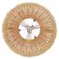 GloboStar® DE LA MER 01624 Boho Κρεμαστό Φωτιστικό Καμπάνα Τρίφωτο 3 x E27 IP20 Καφέ Ξύλο - Μ45 x Π45 x Υ24cm