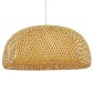 GloboStar® SAN TROPEZ 01627 Boho Κρεμαστό Φωτιστικό Πλέγμα Μονόφωτο 1 x E27 IP20 Μπεζ Ξύλο - Μ60 x Π60 x Υ29cm