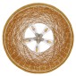 GloboStar® FIJI INCASS 01628 Vintage Κρεμαστό Φωτιστικό Καμπάνα Πολύφωτο 5 x E27 IP20 Μπέζ Rattan - Μ60 x Π60 x Υ29cm