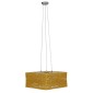 GloboStar® INCASS 01629 Vintage Κρεμαστό Φωτιστικό Ανάρτηση Πολύφωτο 5 x E27 IP20 Μπεζ Rattan - Μ40 x Π40 x Υ22.5cm