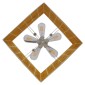 GloboStar® INCASS 01629 Vintage Κρεμαστό Φωτιστικό Ανάρτηση Πολύφωτο 5 x E27 IP20 Μπεζ Rattan - Μ40 x Π40 x Υ22.5cm