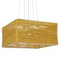 GloboStar® INCASS 01629 Vintage Κρεμαστό Φωτιστικό Ανάρτηση Πολύφωτο 5 x E27 IP20 Μπεζ Rattan - Μ40 x Π40 x Υ22.5cm
