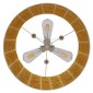 GloboStar® INCASS 01630 Vintage Κρεμαστό Φωτιστικό Καπέλο Τρίφωτο 3 x E27 IP20 Μπεζ Rattan - Μ40 x Π40 x Υ22cm