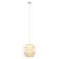 GloboStar® HIBISCUS 01633 Boho Κρεμαστό Φωτιστικό Ανάρτηση Μονόφωτο 1 x E27 IP20 Μπεζ Ξύλο - Μ26 x Π26 x Y32cm