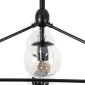 GloboStar® SENTINEL 01636 Μοντέρνο Φωτιστικό Οροφής Πλέγμα Πολύφωτο 10 x E27 IP20 Μαύρο Μέταλλο με μελί Γυαλί - Μ105 x Π80 x Υ90cm