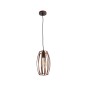 GloboStar® ZEBRA 01639 Vintage Κρεμαστό Φωτιστικό Πλέγμα Μονόφωτο 1 x E27 IP20 Χάλκινο Μέταλλο - Μ15 x 15 x Y15cm