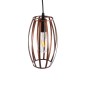 GloboStar® ZEBRA 01639 Vintage Κρεμαστό Φωτιστικό Πλέγμα Μονόφωτο 1 x E27 IP20 Χάλκινο Μέταλλο - Μ15 x 15 x Y15cm