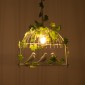 GloboStar® NEST 01641 Vintage Κρεμαστό Φωτιστικό Φιγούρα Μονόφωτο 1 x E27 IP20 Λευκό Μέταλλο με Πράσινο Πλαστικό - Μ48 x Π38 x Y40cm