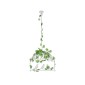 GloboStar® NEST 01641 Vintage Κρεμαστό Φωτιστικό Φιγούρα Μονόφωτο 1 x E27 IP20 Λευκό Μέταλλο με Πράσινο Πλαστικό - Μ48 x Π38 x Y40cm