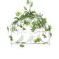 GloboStar® NEST 01641 Vintage Κρεμαστό Φωτιστικό Φιγούρα Μονόφωτο 1 x E27 IP20 Λευκό Μέταλλο με Πράσινο Πλαστικό - Μ48 x Π38 x Y40cm
