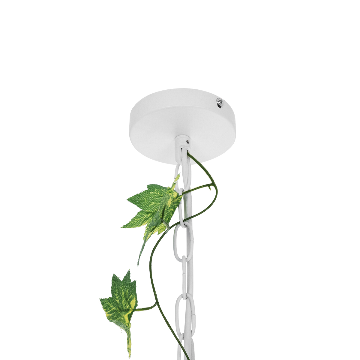 GloboStar® NEST 01641 Vintage Κρεμαστό Φωτιστικό Φιγούρα Μονόφωτο 1 x E27 IP20 Λευκό Μέταλλο με Πράσινο Πλαστικό - Μ48 x Π38 x Y40cm