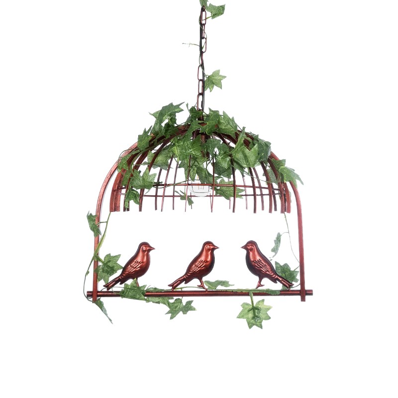 GloboStar® NEST 01642 Vintage Κρεμαστό Φωτιστικό Φιγούρα Μονόφωτο 1 x E27 IP20 Χάλκινο Μέταλλο με Πράσινο Πλαστικό - Μ48 x Π38 x Y40cm