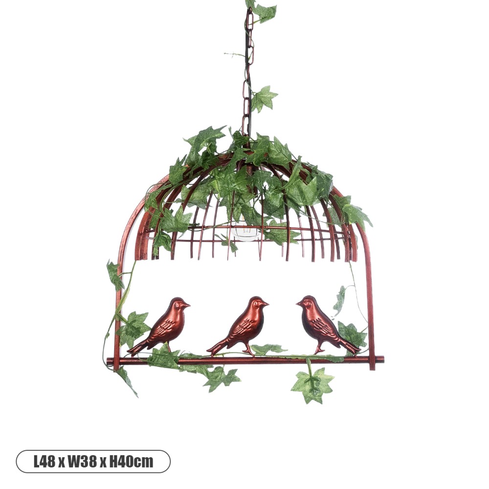 GloboStar® NEST 01642 Vintage Κρεμαστό Φωτιστικό Φιγούρα Μονόφωτο 1 x E27 IP20 Χάλκινο Μέταλλο με Πράσινο Πλαστικό - Μ48 x Π38 x Y40cm