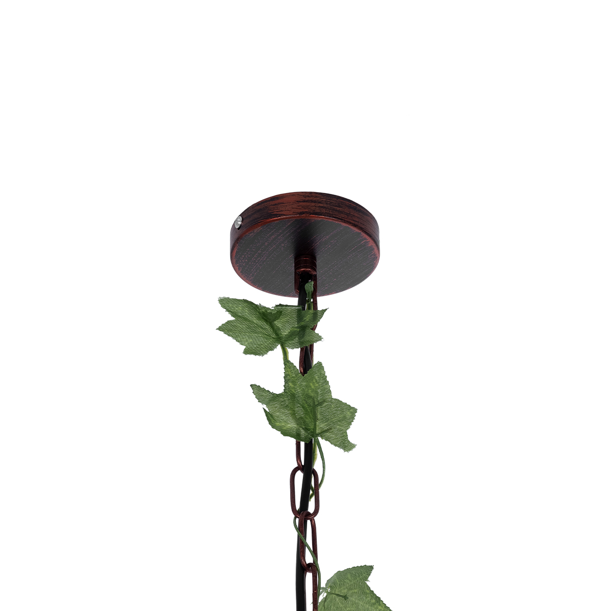 GloboStar® LIBELLULA 01642 Vintage Κρεμαστό Φωτιστικό Φιγούρα Μονόφωτο 1 x E27 IP20 Χάλκινο Μέταλλο με Πράσινο Πλαστικό - Μ48 x Π38 x Y40cm